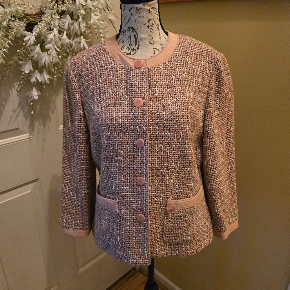 NINE WEST PINK/GRAY TWEED JACKET